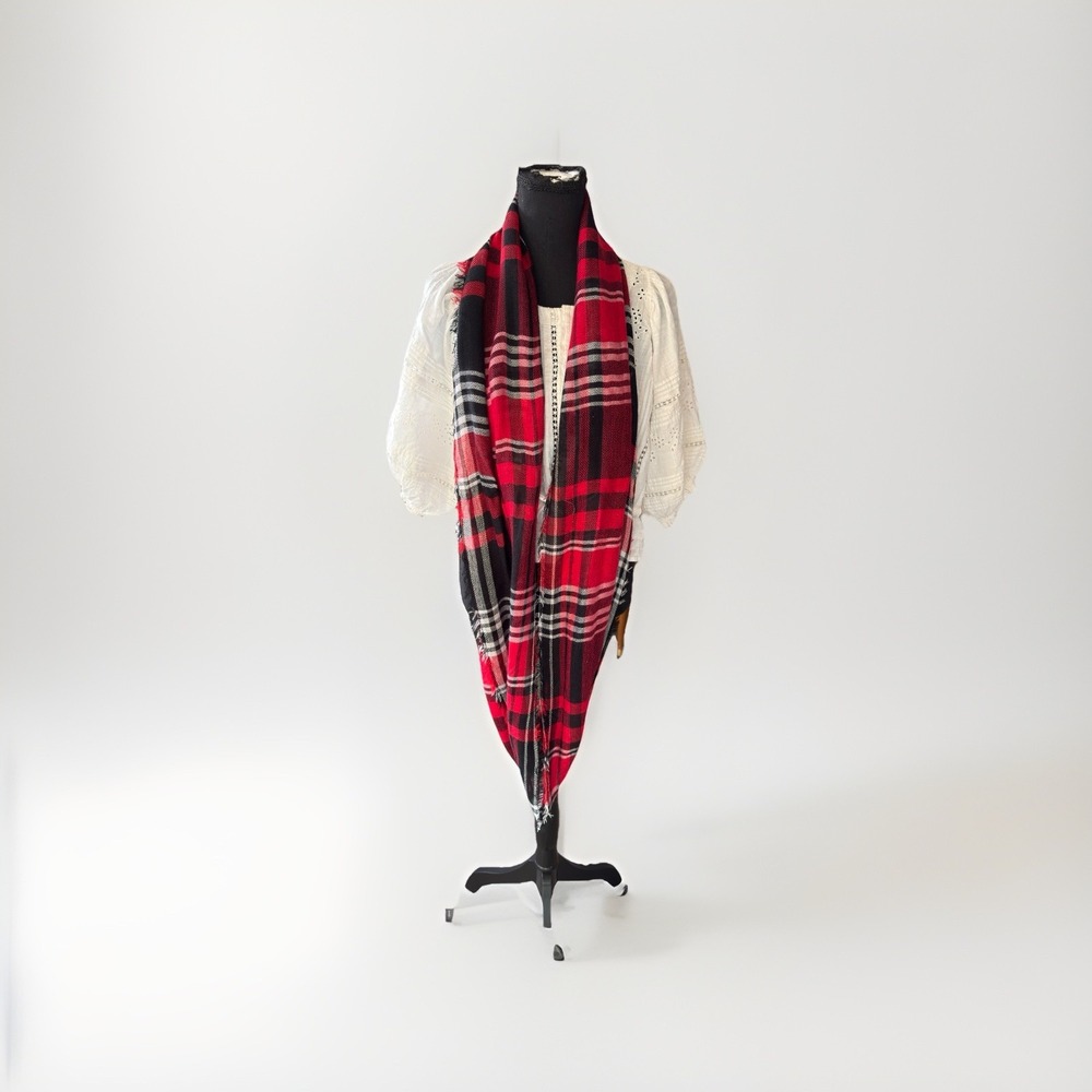 EST. 1946 Womens Scarf One Size Plaid Polyester  Viscose Christmas‎ Ready Scarf